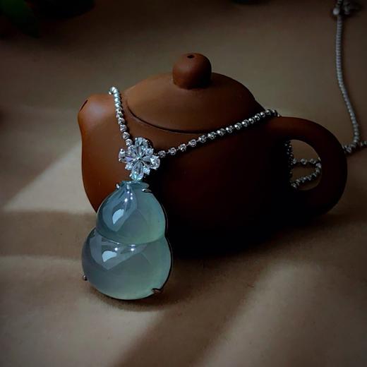 Pt （铂金）镶嵌翡翠葫芦项坠 商品图11