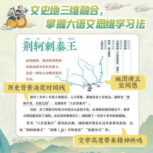 《地图串起小古文》全6册 8-15岁 500个文常 112篇古文 认识100位名家 文史地三维融合 掌握大语文思维学习法 赠历史年表大拉页 商品图2