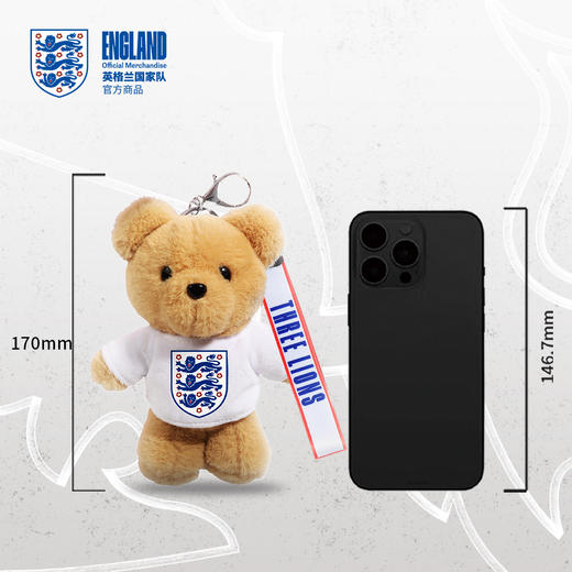 【官方正版】英格兰国 家队 | 毛绒小熊钥匙扣可爱挂件球迷周边 商品图4