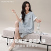 雀说纯棉睡裙女夏季短袖中长裙休闲条纹家居服女新款薄款可外穿睡衣女AL2538 商品缩略图0