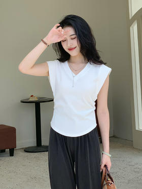 【百图lulu定制】【月牙T】面膜质感  竖条纹显瘦 高弹 两侧收腰 腋下防走光挡片 短袖T恤