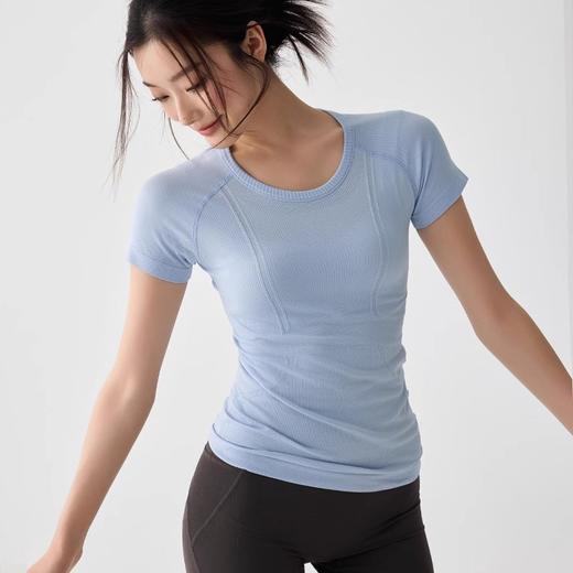 【3~5天发货】跃牌【美度空间】系列 抗菌紧身显瘦瑜伽服短袖圆领速干透气跑步运动t恤TX42001 商品图2