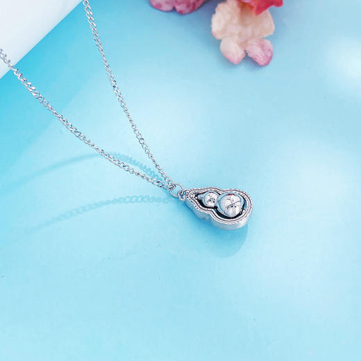 【限时8.8折】【线上铂金馆】PT950 #葫芦 【国际铂金协会 精品】铂金空心可转动福禄葫芦调节套链(BTL00325)预售产品下单后不退款不退货不换货不补差价) 商品图1