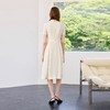IWY/知性温柔风_高端米白色法式连衣裙夏季蝴蝶结飘带A字裙Q1402 商品缩略图4