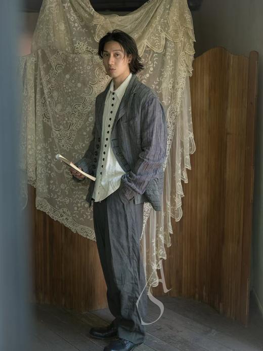 John Alexander Skelton 米色徽章刺绣手织棉衬衫 商品图6