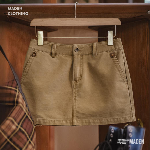 马登夏日Y2K美式A字辣妹显身材短裙复古解构感工装修身半身裙女 商品图0