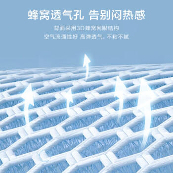 罗莱家纺 A类冰丝席【可机洗】抗菌防螨凉席床笠款三件套蓝180*200*30 商品图4