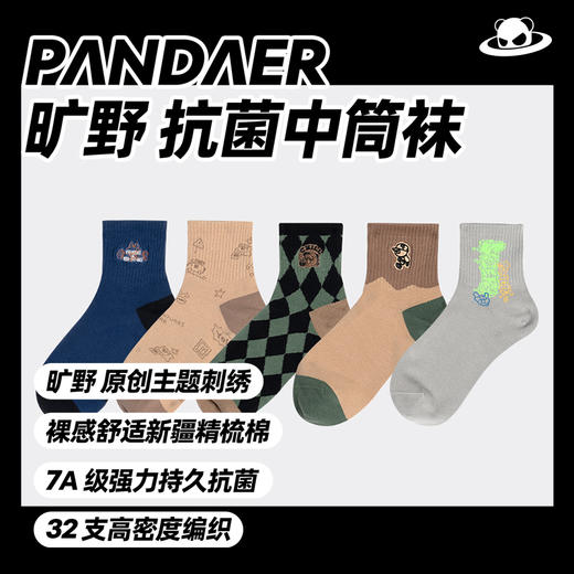 PΛNDΛER 旷野 抗菌中筒袜 商品图1
