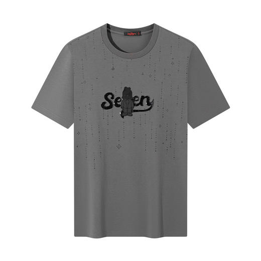 【柒先生/肌理面料/重磅T恤】柒牌男装2025夏季短袖时尚T130T70050 商品图4