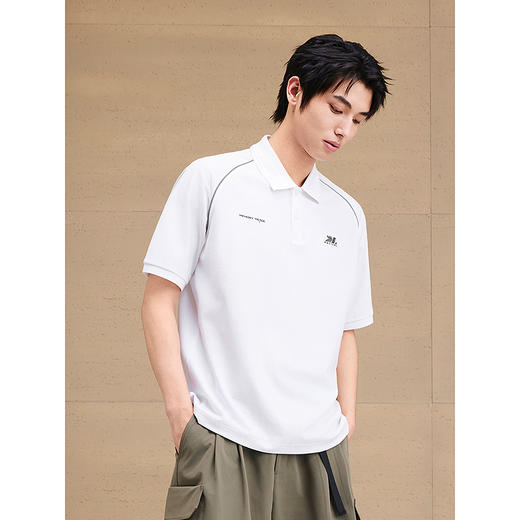 GXG男装 重磅分割印花反光休闲polo衫男士翻领短袖上衣 25夏热卖 商品图2