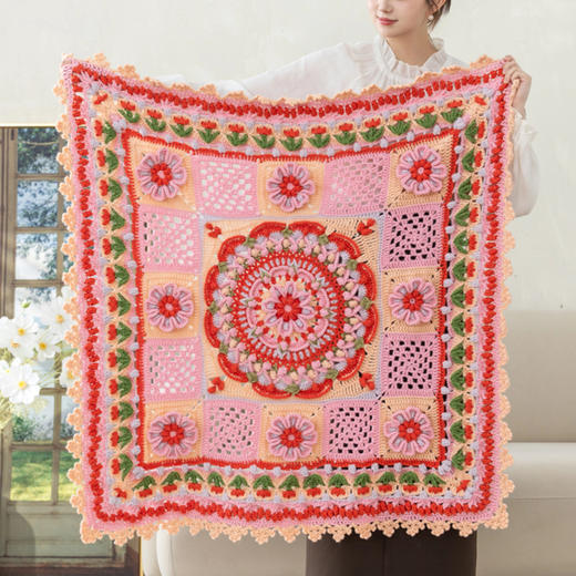 苏苏姐家缤纷花语毯手工DIY编织钩针毯子自制羊毛毛线团材料包 商品图4