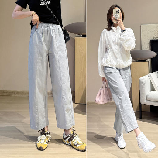 小个子纸片奶奶裤！2025精修显瘦九分裤速干肌理感春夏休闲裤女款！ 商品图3