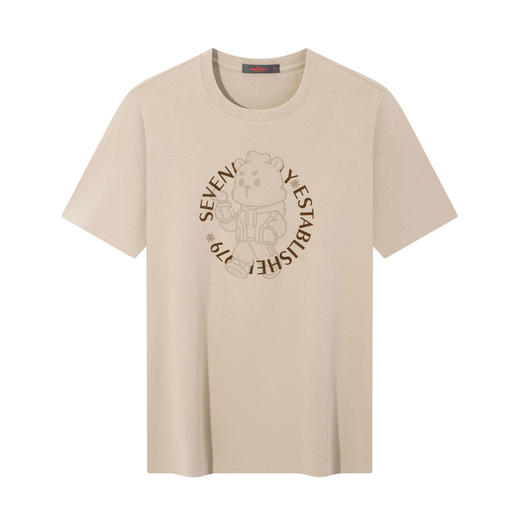 【柒先生/肌理面料/重磅T恤】柒牌男士短袖T恤夏季休闲上衣130T70070 商品图4