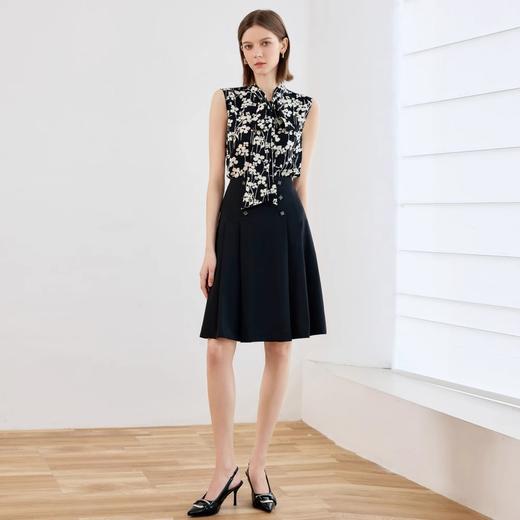 IWY/时尚高级感衬衫套装女夏季新款黑白碎花衬衣半裙两件套OL职业装B552+S2297 商品图1