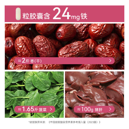 【一口价】(3瓶装）metoday铁剂VC胡萝卜素易吸收口服铁剂胶囊 商品图1