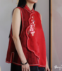 盛唐牡丹|香云纱手绣花瓣马甲 商品缩略图0