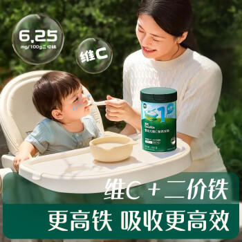 英氏婴幼儿维C加铁益生元米粉258g多乐能营养宝宝辅食高铁米糊1阶6月+ /母婴 /营养辅食 /米粉/米糊/粥/谷物米 商品图1