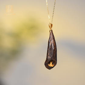 佛丨天然文莱沉香包金吊坠 沉水级 SP10106