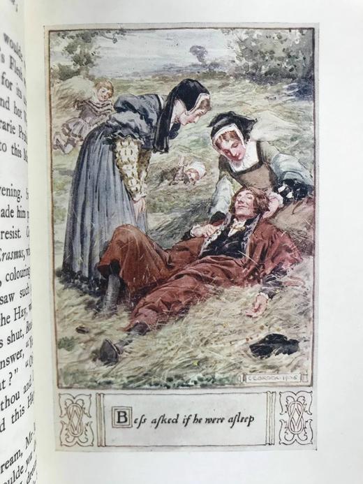 含藏书票！1906年 安妮·曼宁《托马斯·莫尔的管家》 C.E.布洛克23幅彩色插图 漆布精装32开 商品图11