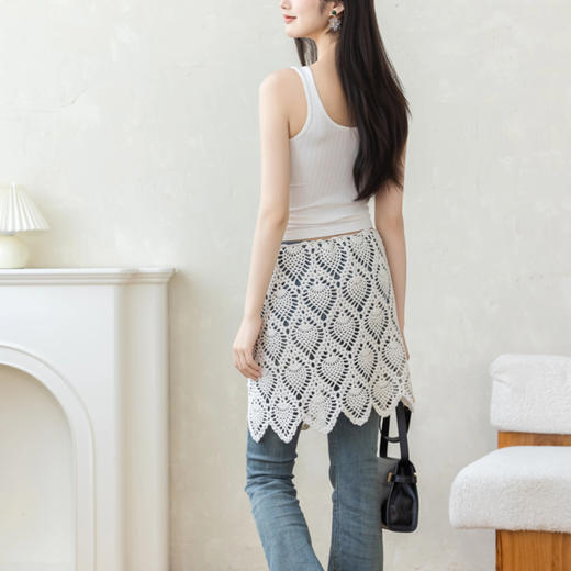 苏苏姐家菠萝涟漪小腰巾手工diy钩针编织亚麻棉蕾丝毛线团材料包 商品图3