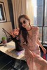 ANSUABEL 韩系粉色V领印花连衣裙 20504 商品缩略图2