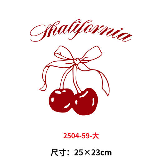 樱桃蝴蝶结烫画印花贴新款DIY热转印白墨烫画衣服图案 商品图0