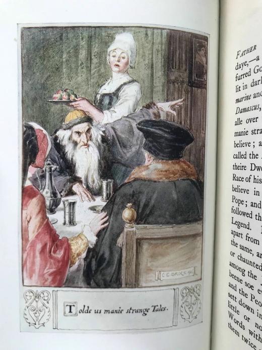 含藏书票！1906年 安妮·曼宁《托马斯·莫尔的管家》 C.E.布洛克23幅彩色插图 漆布精装32开 商品图10