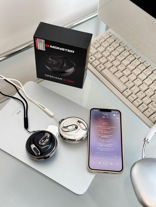 【Monster魔声挂耳式耳机AC330型号MH22208】✅不入耳，舒适无感佩戴，跳舞不掉！ ✅升级款，提升喇叭音质，不带耳套！-LB 商品图7