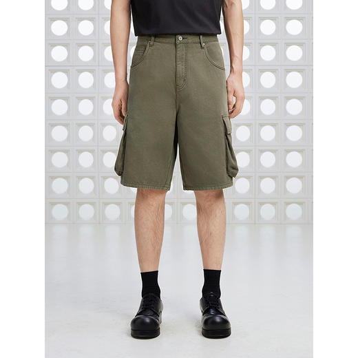 GXG男装 彩色牛仔工装短裤大口袋休闲短裤通勤男裤 2025夏季热卖 商品图4