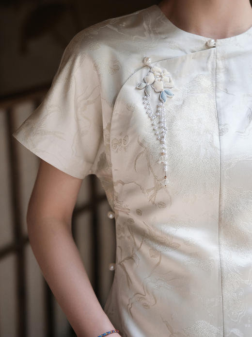 盛唐牡丹| 织金莲花纹真丝女裙(尺码偏小) 商品图1