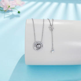 【限时8.8折】【线上铂金馆】PT950 #清新 #碎碎冰 铂金空心调节可转动小蛮腰圆饼套链(PTTL00055)预售产品下单后不退款不退货不换货不补差价)