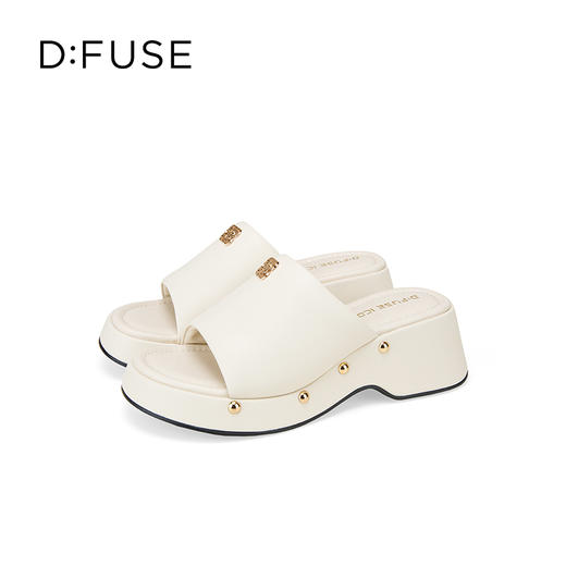 【张小婉同款】Dfuse迪芙斯2025夏季新款露趾拖鞋增高厚底坡跟凉拖DFD2110024 商品图7