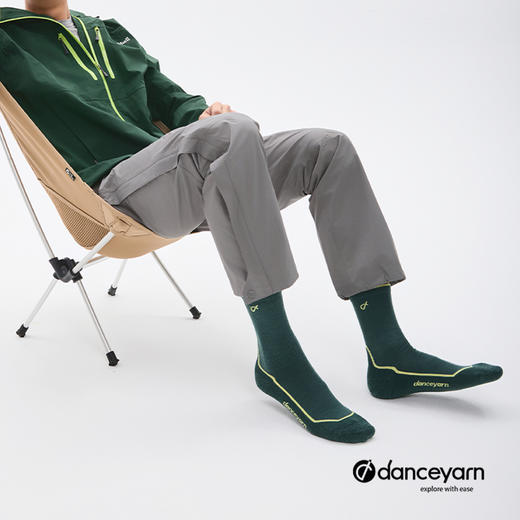 danceyarn 石头同款H3061中量中筒美丽诺羊毛重装徒步袜超强缓震防异味 商品图7