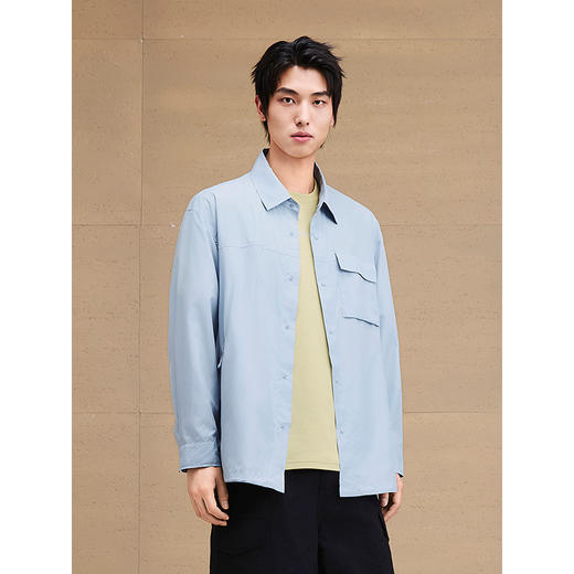 【防晒凉感】GXG男装轻薄衬衫式防晒服翻领夹克外套25夏热卖 商品图3