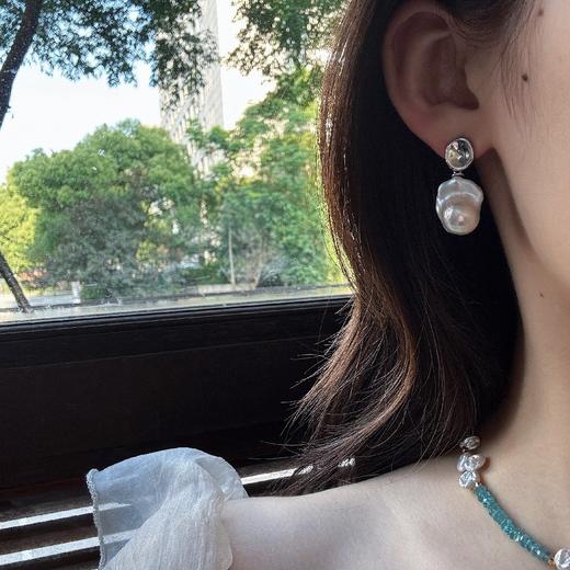chao强光 巴洛克 纯银配件 超滑皮珍珠耳坠 蛮好的人生类似款 升级版颗粒珠 炫彩chao美 商品图3