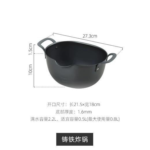 吉川日本进口AIKATA铸铁天妇罗油炸锅 油炸锅+锅盖+滤网 商品图5