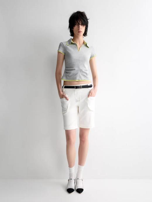 出逃赤岗西/25SSK157/原创腰头异形口袋双色宽松微喇休闲裤 商品图2