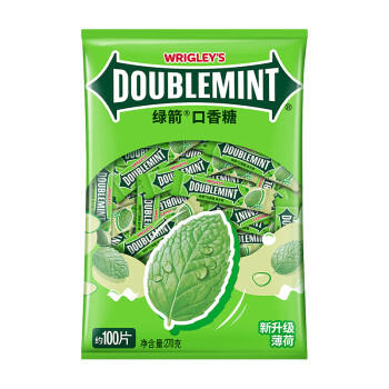 绿箭 口香糖原味薄荷味约100片/袋270g 接吻糖 清新口气 休闲零食糖果 /休闲食品 /糖果 /口香糖 商品图3