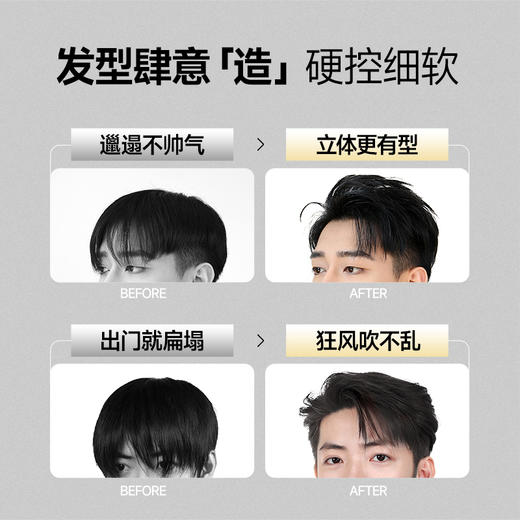 杰威尔发胶发泥套装定型喷雾男士自然蓬松持久发型干胶发蜡 商品图2