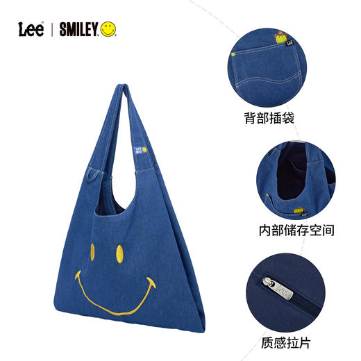 【云优选】SMILEY &Lee联名笑脸包托特包大容量牛仔通勤女包手提单肩包 商品图2