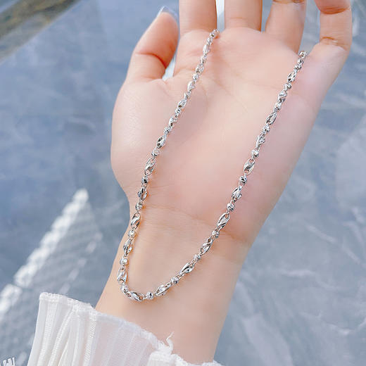 【限时8.8折】【线上铂金馆】PT950 【国际铂金协会】铂金空心杨桃链不可调节项链男士项链（面宽约2.8-3.2mm）(ACPTXL00020)预售产品下单后不退款不退货不换货不补差价) 商品图3