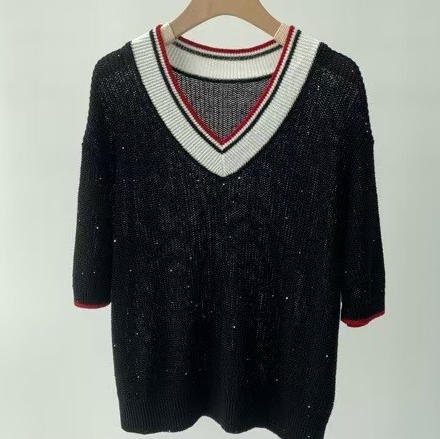 BC亚麻中袖。 黑色。白色 自己备注颜色 商品图3