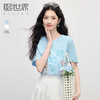【专属特价】熙世界趣味印花T恤女短袖2025夏季新款休闲圆领小个子体恤上衣ins 商品缩略图0