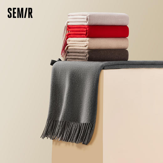 森马围巾男2024秋冬新款韩系情侣加宽披肩两用简约仿羊绒保暖围脖 商品图0