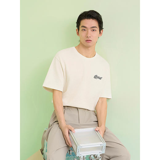 GXG男装 圆领T恤肌理材质上衣双色短袖针织 2025夏季热卖 商品图2