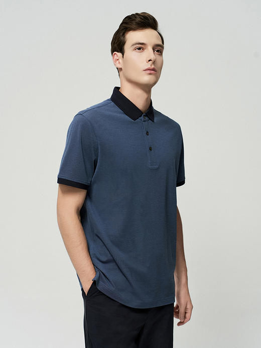【棉+桑蚕丝POLO衫】25年夏季新品男士纯色舒适透气短袖休闲上衣 商品图4