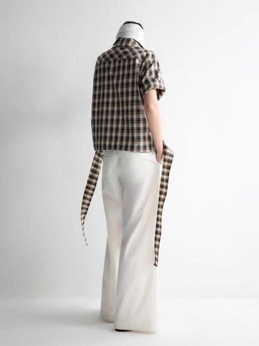 出逃赤岗西/25SSC29/经典色织斜纹TR格纹棉感对丝短袖衬衫 商品图1