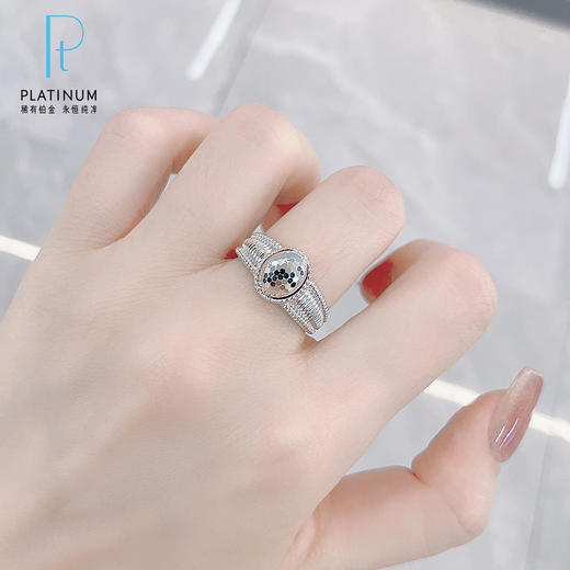 【限时8.8折】【线上铂金馆】PT950 【国际铂金协会】铂金空心活口鱼鳞鸽子蛋弹簧女戒(BJZ00250)预售产品下单后不退款不退货不换货不补差价) 商品图2