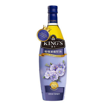 金龙鱼 KING'S【保真亚麻籽油】食用油 进口原料 特级初榨 亚麻籽油5L /粮油调味 /食用油 /亚麻籽油/火麻油 商品图0