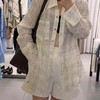 「K」洛诗琳20722气质亚麻防晒衬衫2025夏季对格格纹防晒上衣0376 商品缩略图0
